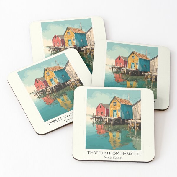 Item preview, Three Fathom Harbour NS | Eastern Shore Fishing Shacks Art designed and sold by TuncGK.
