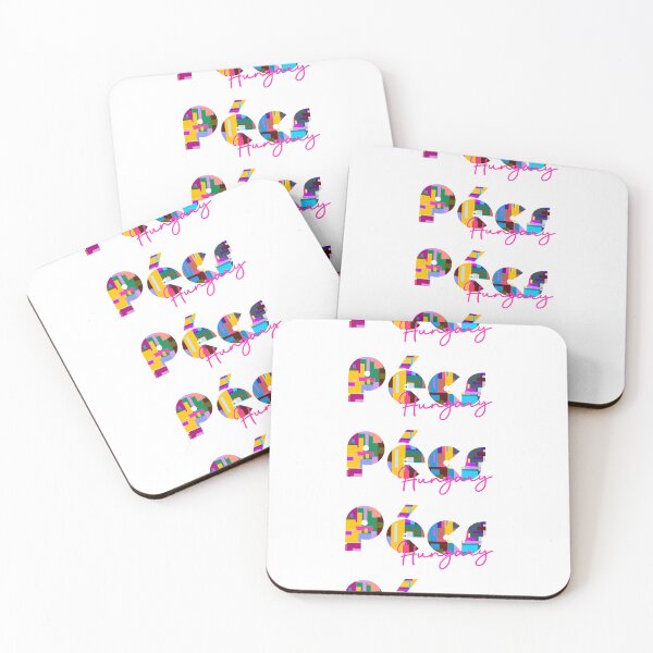 Item preview, Pécs, Hungary, Vibrant Abstract City Typography Art designed and sold by Wanderful-roads.