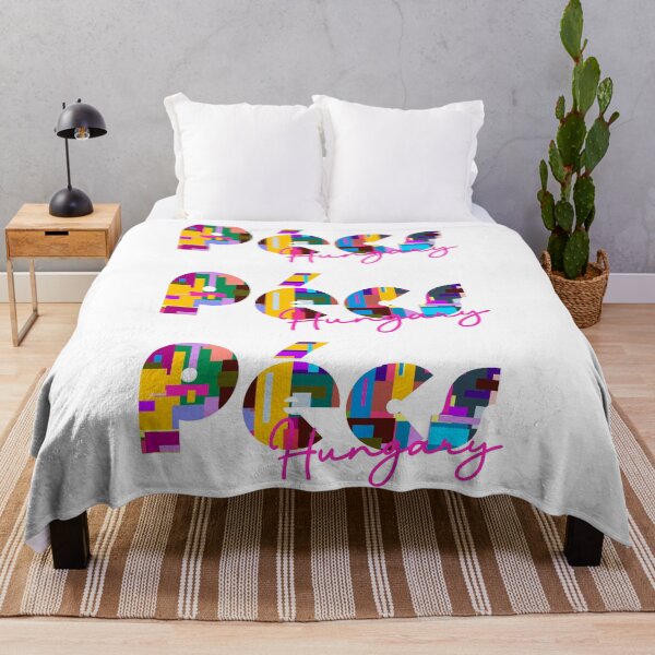 Item preview, Pécs, Hungary, Vibrant Abstract City Typography Art designed and sold by Wanderful-roads.