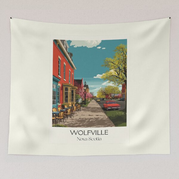 Item preview, Wolfville Nova Scotia | Annapolis Valley Town Art Print designed and sold by TuncGK.
