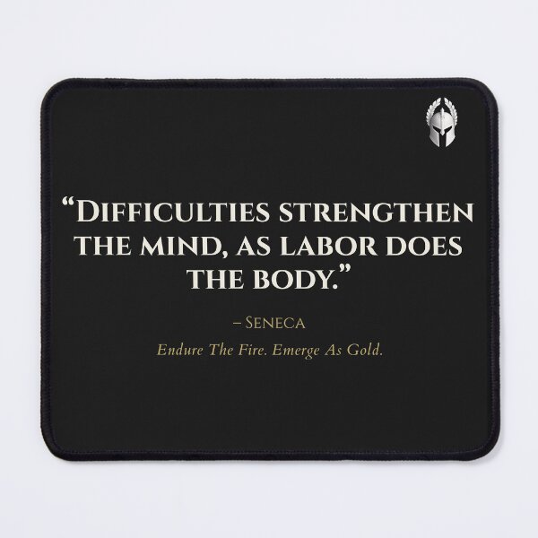 Item preview, Seneca Quote – “Difficulties Strengthen the Mind” | Stoic Philosophy Shirt designed and sold by OfSparta.