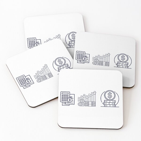 Item preview, Finance Icons Sticker – Calculator, Growth Chart, Coins – Minimal Accounting Triptych designed and sold by MicroRoleClub.