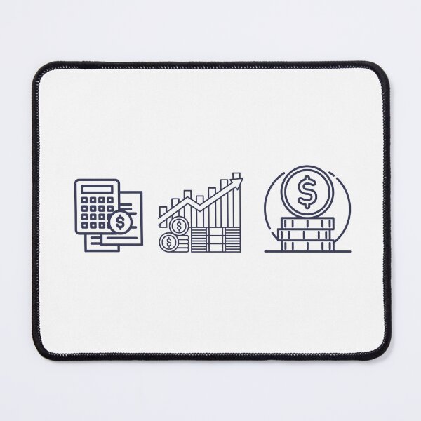 Item preview, Finance Icons Sticker – Calculator, Growth Chart, Coins – Minimal Accounting Triptych designed and sold by MicroRoleClub.