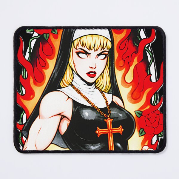 Item preview, UNHOLY SISTERHOOD Fighter Nun Pinup designed and sold by CoffinsArt.