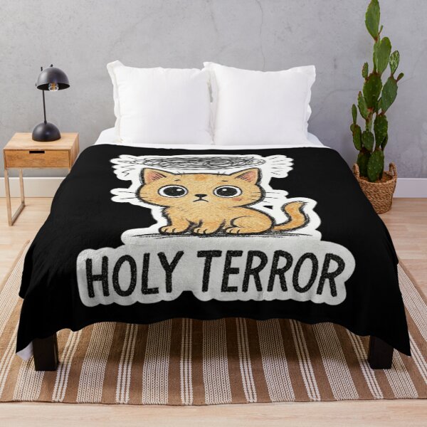 Item preview, Holy Terror - Cat With Chaotic Halo designed and sold by MiLaKK.
