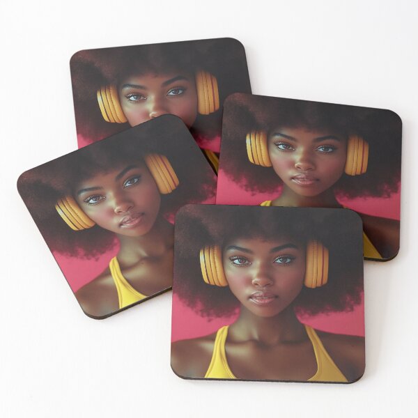 Item preview, Young woman with bright headphones designed and sold by anytka.