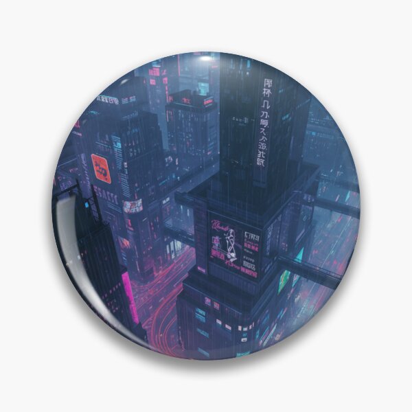 Item preview, Rainy Neon Megacity – Cyberpunk Aerial designed and sold by SoftgroveStudio.