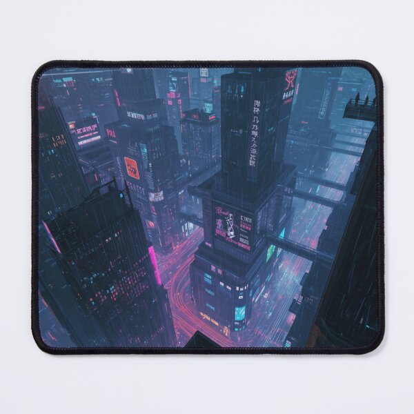 Item preview, Rainy Neon Megacity – Cyberpunk Aerial designed and sold by SoftgroveStudio.