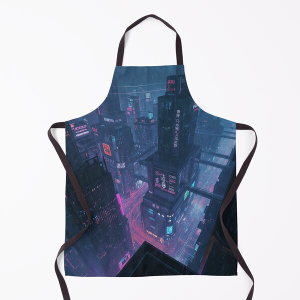 Item preview, Rainy Neon Megacity – Cyberpunk Aerial designed and sold by SoftgroveStudio.