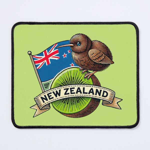 Item preview, New Zealand Kiwi & Flag designed and sold by Myra365Art.