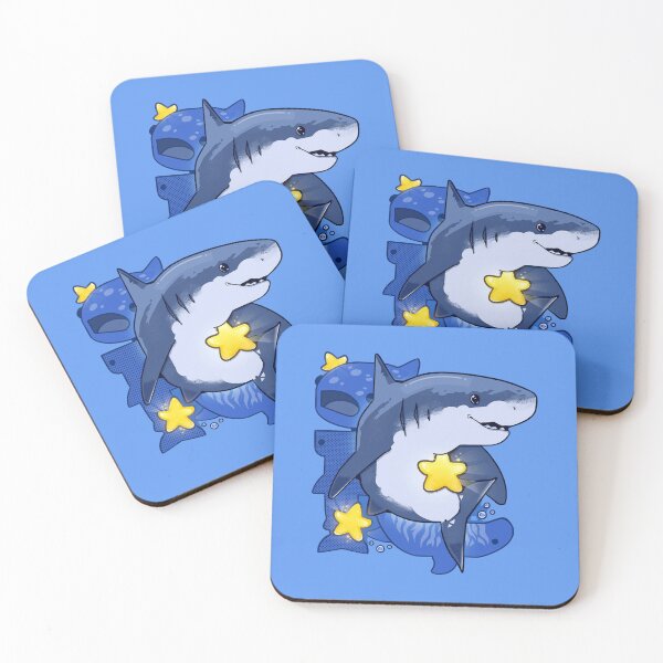 Item preview, Cute Shark with Sparkling Stars designed and sold by Oniyasha.