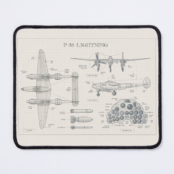 Item preview, P-38 Lightning (Hand-Drawn Pencil Sketch) designed and sold by BGALAXY.