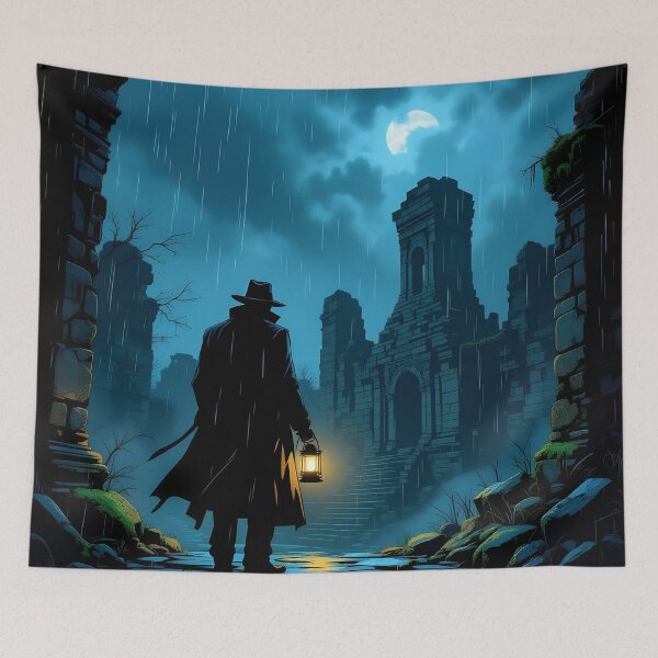 Item preview, Shadowbound Detective at the Ruins designed and sold by PawPrintedArt.