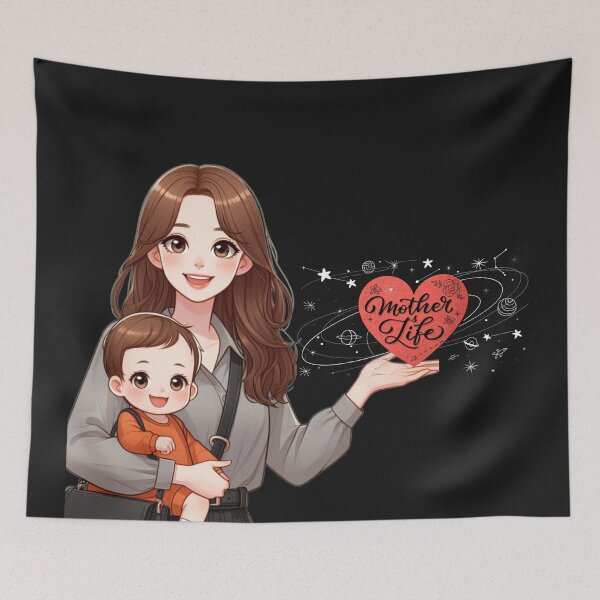 Item preview, "Mother Life," "Cartoon," "Happy Mom and Baby," and "Family Design." designed and sold by thechoice1.