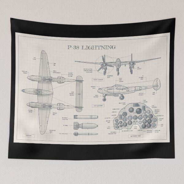 Item preview, P-38 Lightning (Hand-Drawn Pencil Sketch) designed and sold by BGALAXY.