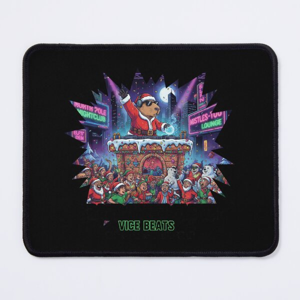 Item preview, Vice Beats: Capybara Santa DJ Rave Night designed and sold by MiszungART.