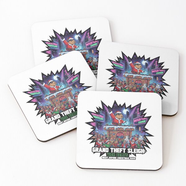 Item preview, Vice Beats: Capybara Santa DJ Rave Night designed and sold by MiszungART.