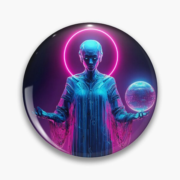 Item preview, Oracle.exe — Cyberpunk Neon Goddess of the Network designed and sold by STITCHDROID.
