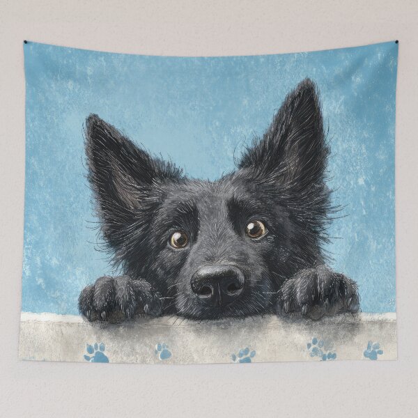 Item preview, Groenendael Peeking over Wall 01 designed and sold by Elisabeth Lucas.