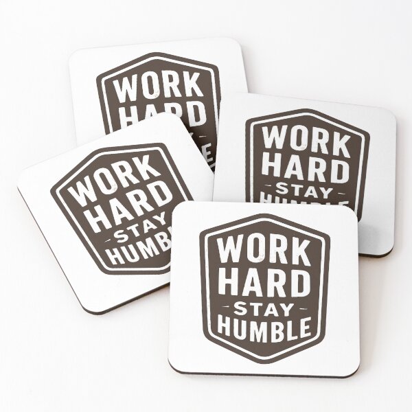 Item preview, Work Hard, Stay Humble – 1940s Vintage Badge Emblem with Bold Distressed Typography designed and sold by DaEeX.