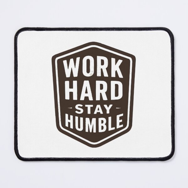 Item preview, Work Hard, Stay Humble – 1940s Vintage Badge Emblem with Bold Distressed Typography designed and sold by DaEeX.