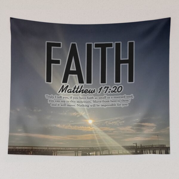 Item preview, Matthew 17:20 FAITH Christian Moonlight Art – Mustard Seed Bible Verse Inspirational Design designed and sold by Alaska Magick.