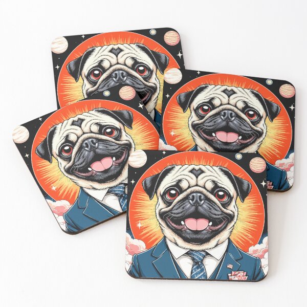 Item preview, Cute Pug Dog in Red Circle in Formal Clothing. Pug Boss. Pug Politician. designed and sold by PeasyEasy.