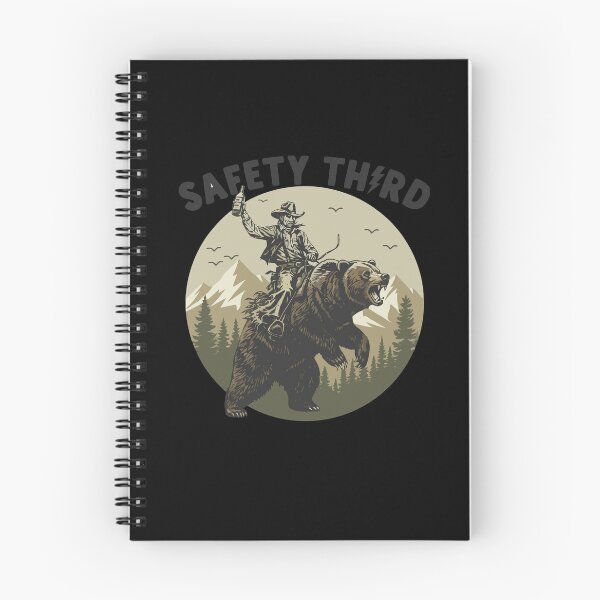 Item preview, Safety Third Cowboy Riding Bear Funny Work Tee designed and sold by BANKACEM.STORE.