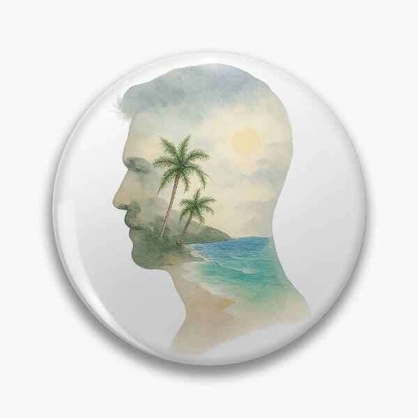 Item preview, Watercolor Tropical Man Filled with Beach designed and sold by Por.Ahi.PR.