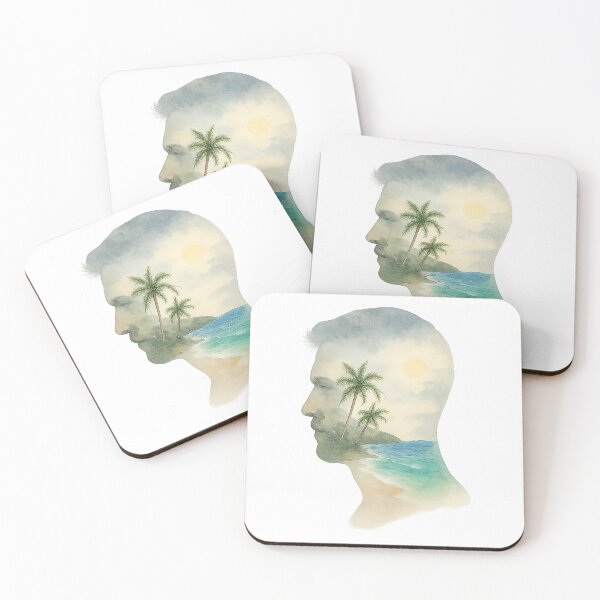 Item preview, Watercolor Tropical Man Filled with Beach designed and sold by Por.Ahi.PR.