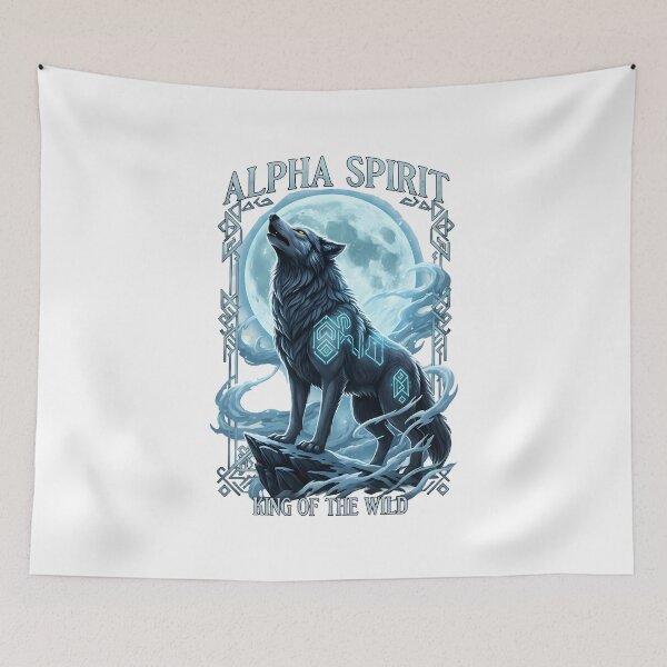 Item preview, Alpha Wolf Spirit – Lone Wolf Leader | Mystic Wolf Moon Design | Powerful Fantasy Wolf Artwork designed and sold by lamiarte.