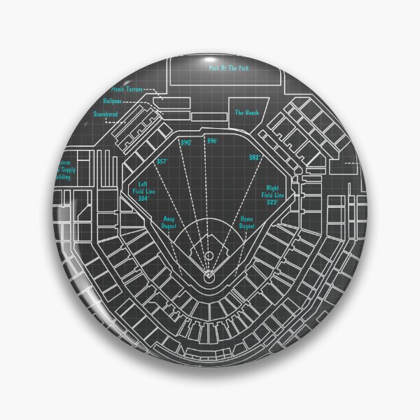 Item preview, PETCO Park  (Grey and Turquoise Blueprint) designed and sold by BGALAXY.