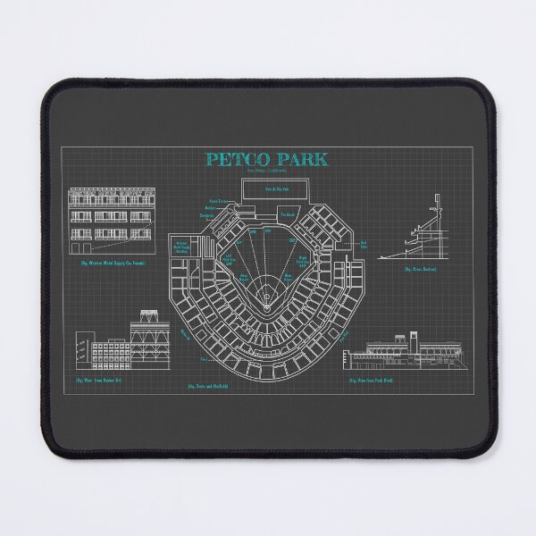 Item preview, PETCO Park (Grey and Turquoise Blueprint) designed and sold by BGALAXY.