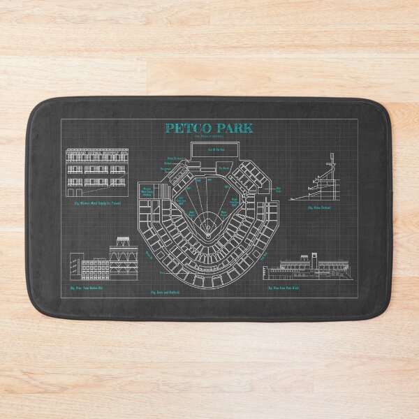 Item preview, PETCO Park  (Grey and Turquoise Blueprint) designed and sold by BGALAXY.