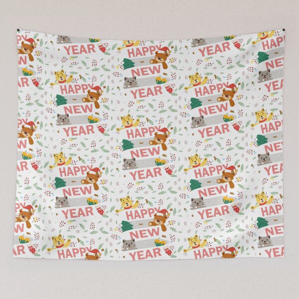 Item preview, Cute Pets Happy New Year 2026 | Festive Animal Holiday Design designed and sold by Mona-kewana.