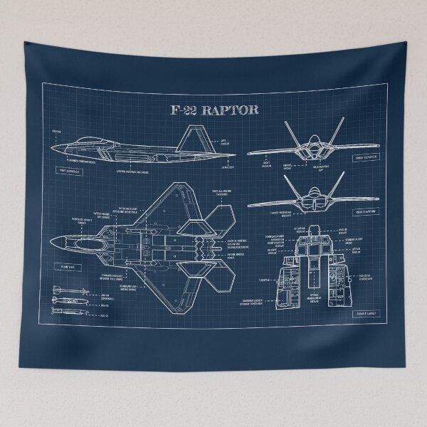 Item preview, F-22 Raptor (Navy Blueprint) designed and sold by BGALAXY.