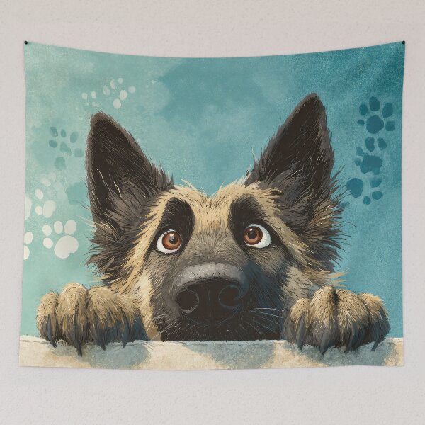Item preview, Tervuren Peeking over Wall 01 designed and sold by Elisabeth Lucas.