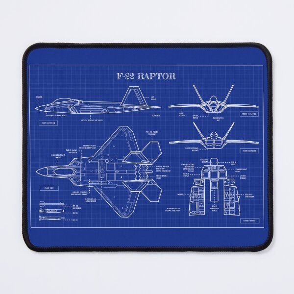 Item preview, F-22 Raptor (Blueprint - Horizontal) designed and sold by BGALAXY.