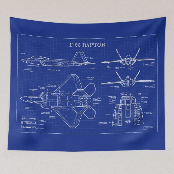 Item preview, F-22 Raptor (Blueprint - Horizontal) designed and sold by BGALAXY.