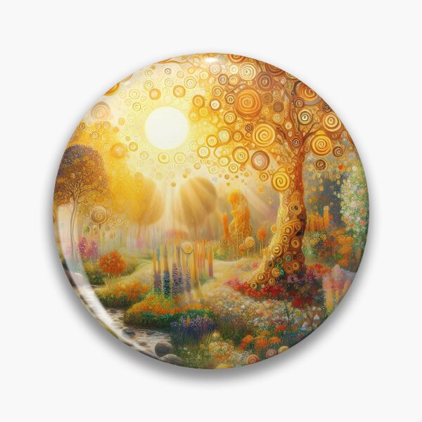 Item preview, Golden Sun Garden – Pastel Florals Klimt-Inspired Sunflowers designed and sold by EmeraldeaArt.