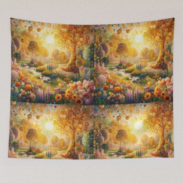 Item preview, Golden Sun Garden – Pastel Florals Klimt-Inspired Sunflowers designed and sold by EmeraldeaArt.