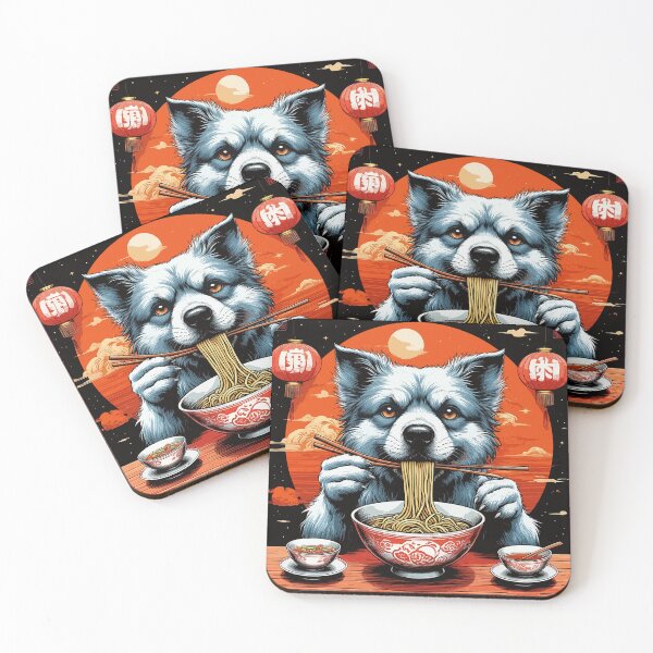 Item preview, Chinese Border Collie Eats Noodles. Dog Eats Ramen. Border Collie Eats Spaghetti.  designed and sold by PeasyEasy.