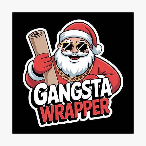 Item preview, Gangsta Wrapper - Santa’s Coolest Holiday Hustle designed and sold by DesignsDominus.