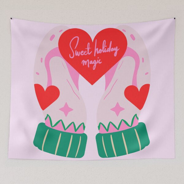 Item preview, Cozy Mittens with Heart – Sweet Winter Aesthetic designed and sold by LitaBarc.
