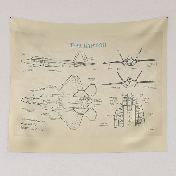 Artikelvorschau, F-22 Raptor (Parchment Blueprint) entworfen und verkauft von BGALAXY.