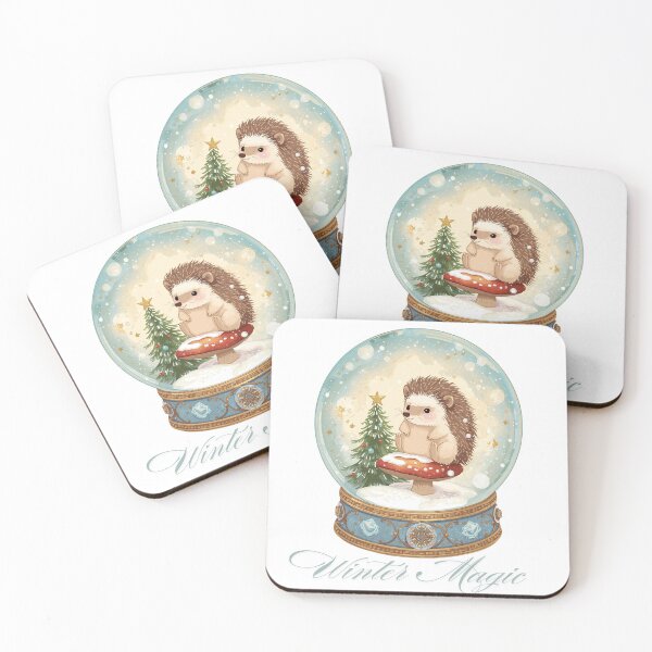 Item preview, Hedgehog Snow Globe – Cute Winter Magic Illustration designed and sold by ABLAT-CREATIONS.
