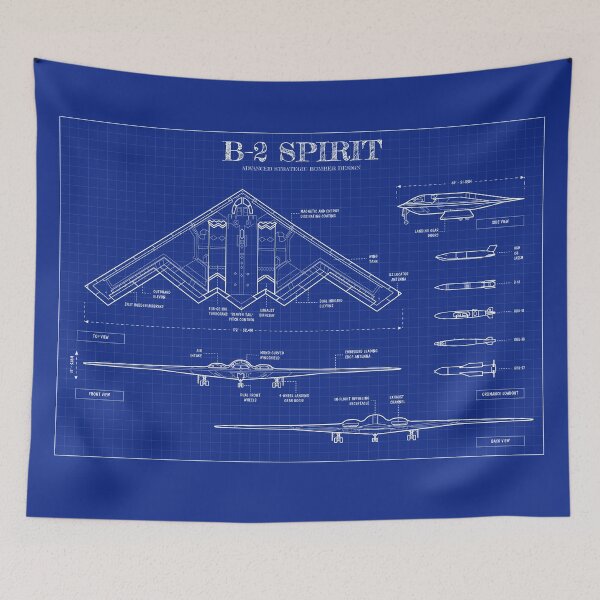 Item preview, B-2 Spirit Stealth Bomber (Blueprint - Horizontal) designed and sold by BGALAXY.