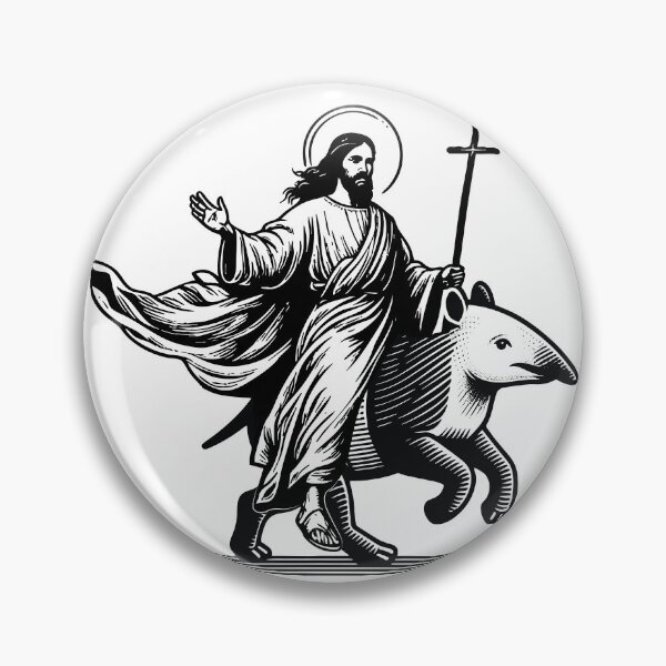 Item preview, Jesus Riding a Tapir - Ex-Mormon Joke - Not a Colt - Utah LDS Joke - Book of Mormon designed and sold by thecrownarts.