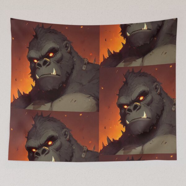 Item preview, Inferno Titan Ape – Fiery Monster Gorilla Illustration designed and sold by Skolyak.