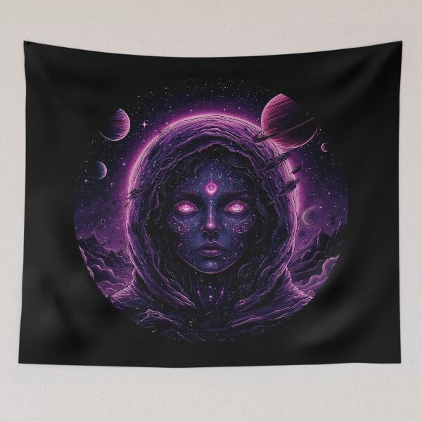Item preview, Dark Purple Cosmic Girl Portrait designed and sold by PeasyEasy.